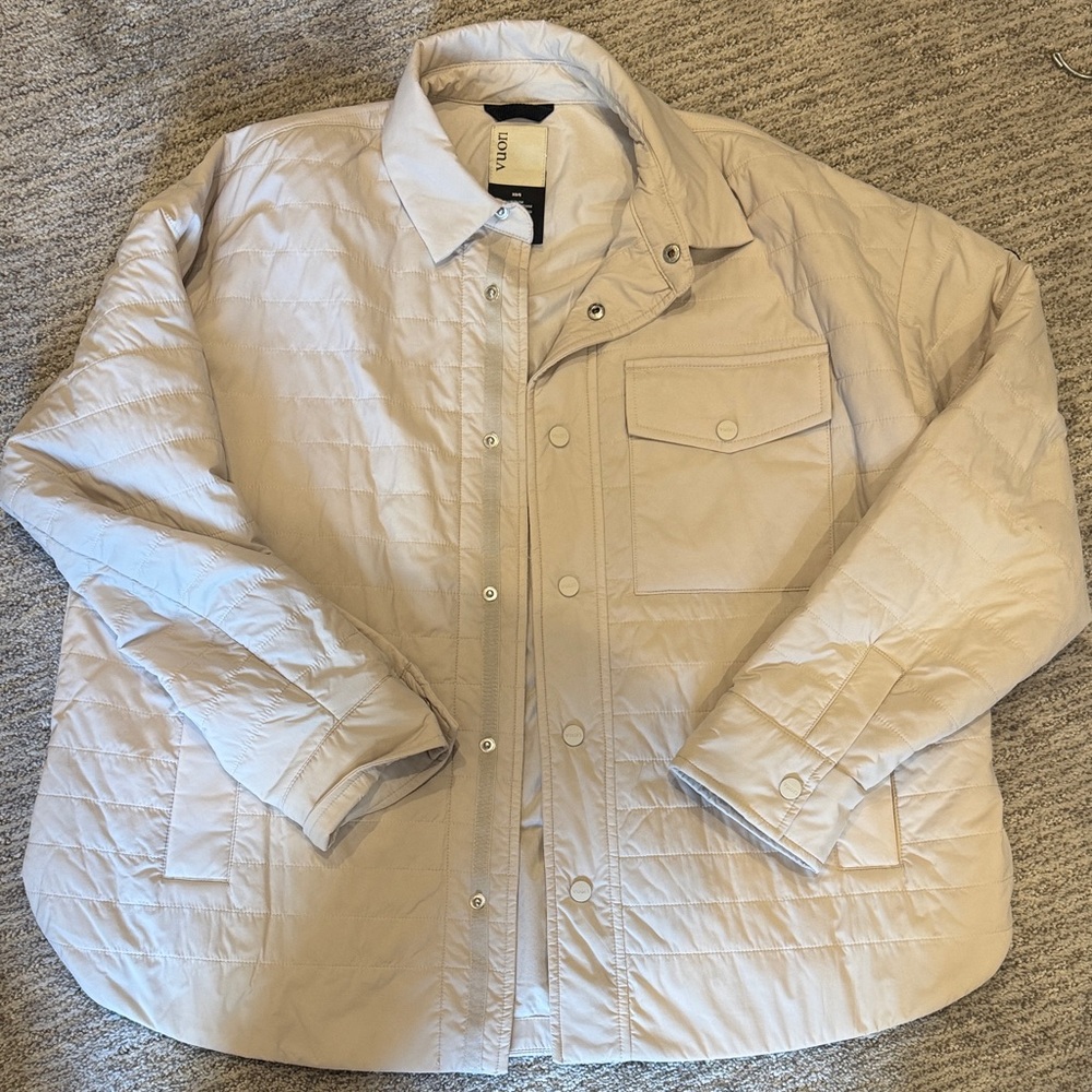 Vuori Light Beige Quilted Utility Jacket